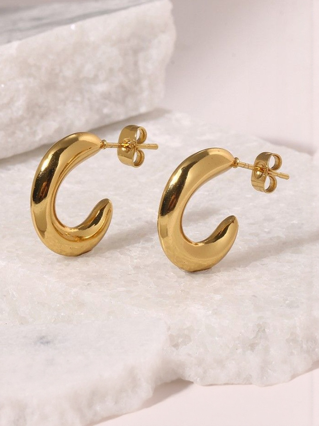 AKISON JEWELS Korean Anti Tarnish Small Half Hoop Earrings