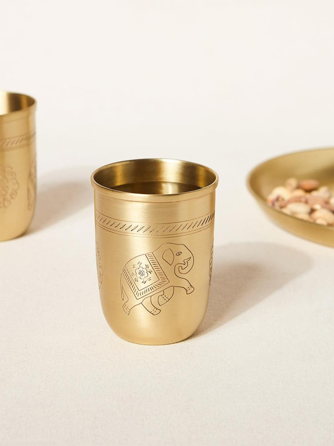 Chumbak Royal Tusker Gold Toned Brass Tumbler 350ml