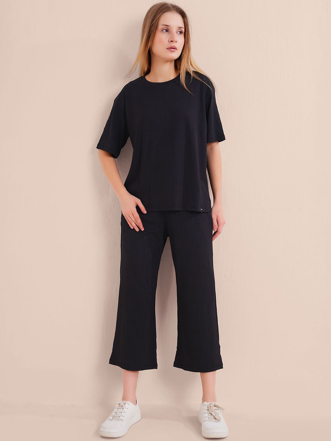 L&M Leisure and Moods Women Round Neck Relaxed Fit Co-Ord