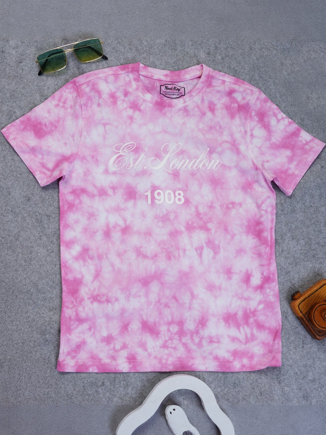 NEXT KEY Boys Tie and Dye Dyed Bio Finish Regular Fit T-shirt