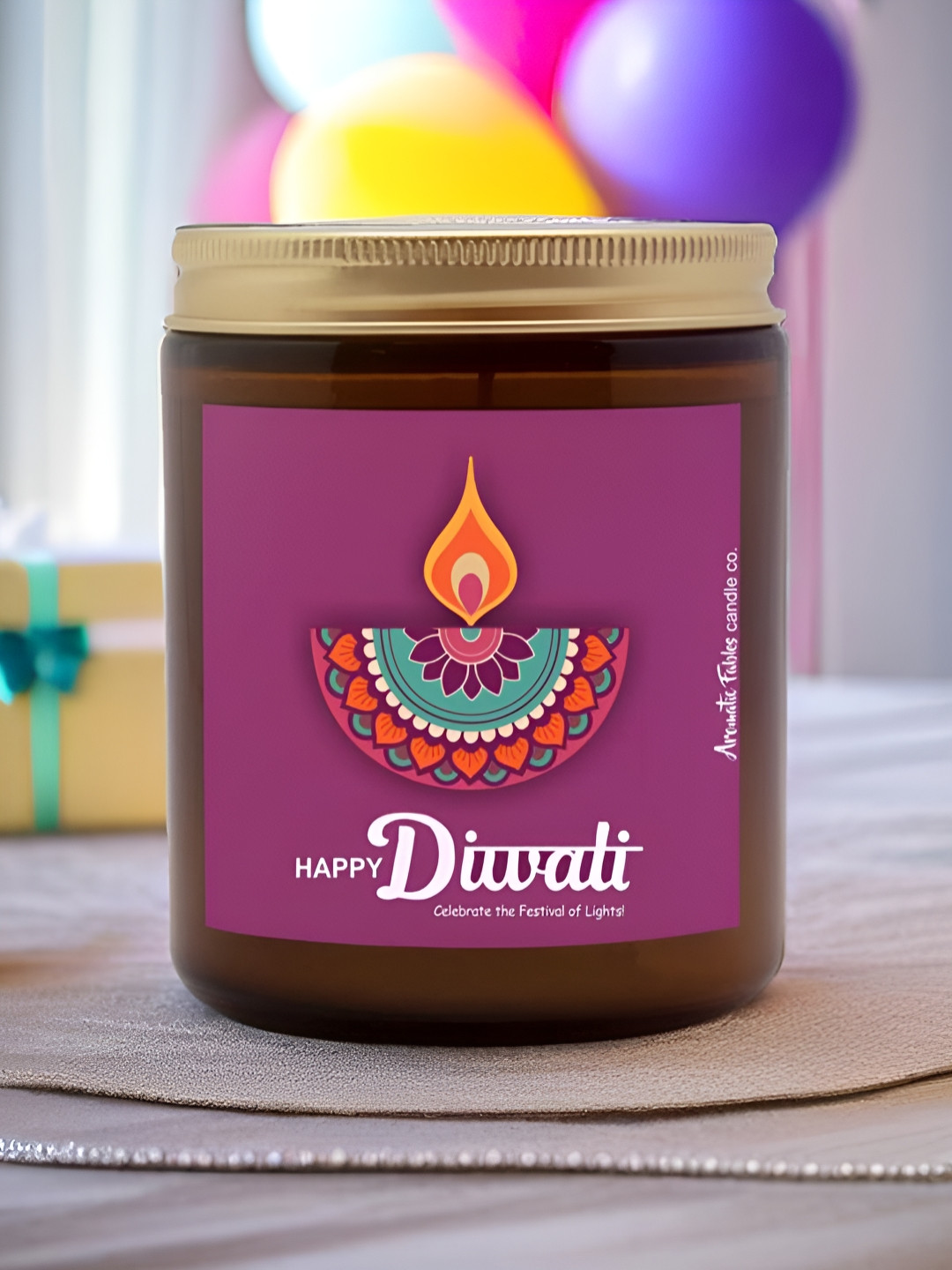 Aromatic Fables White & Purple Orange Scented Jar Candle