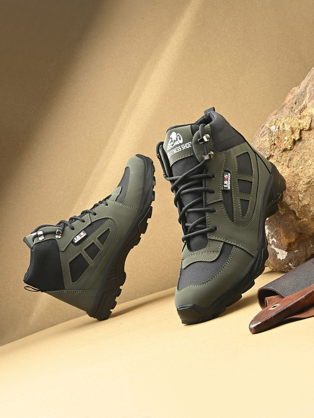 Leo's Fitness Shoes Platform-Heeled Biker Boots