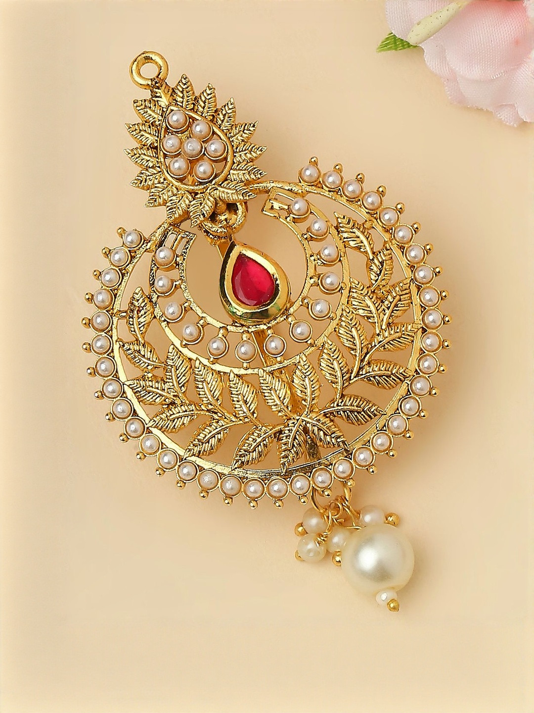 Anouk Kundan Studded Kundan Chandbali Style Head Jewellery