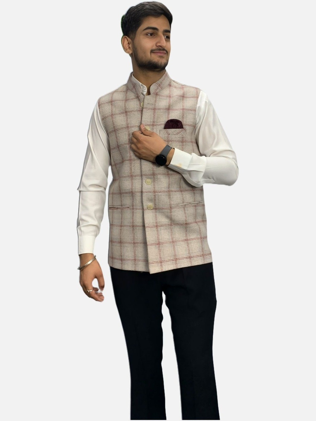 GARGIAN Master Cut Checked Woollen Jacket