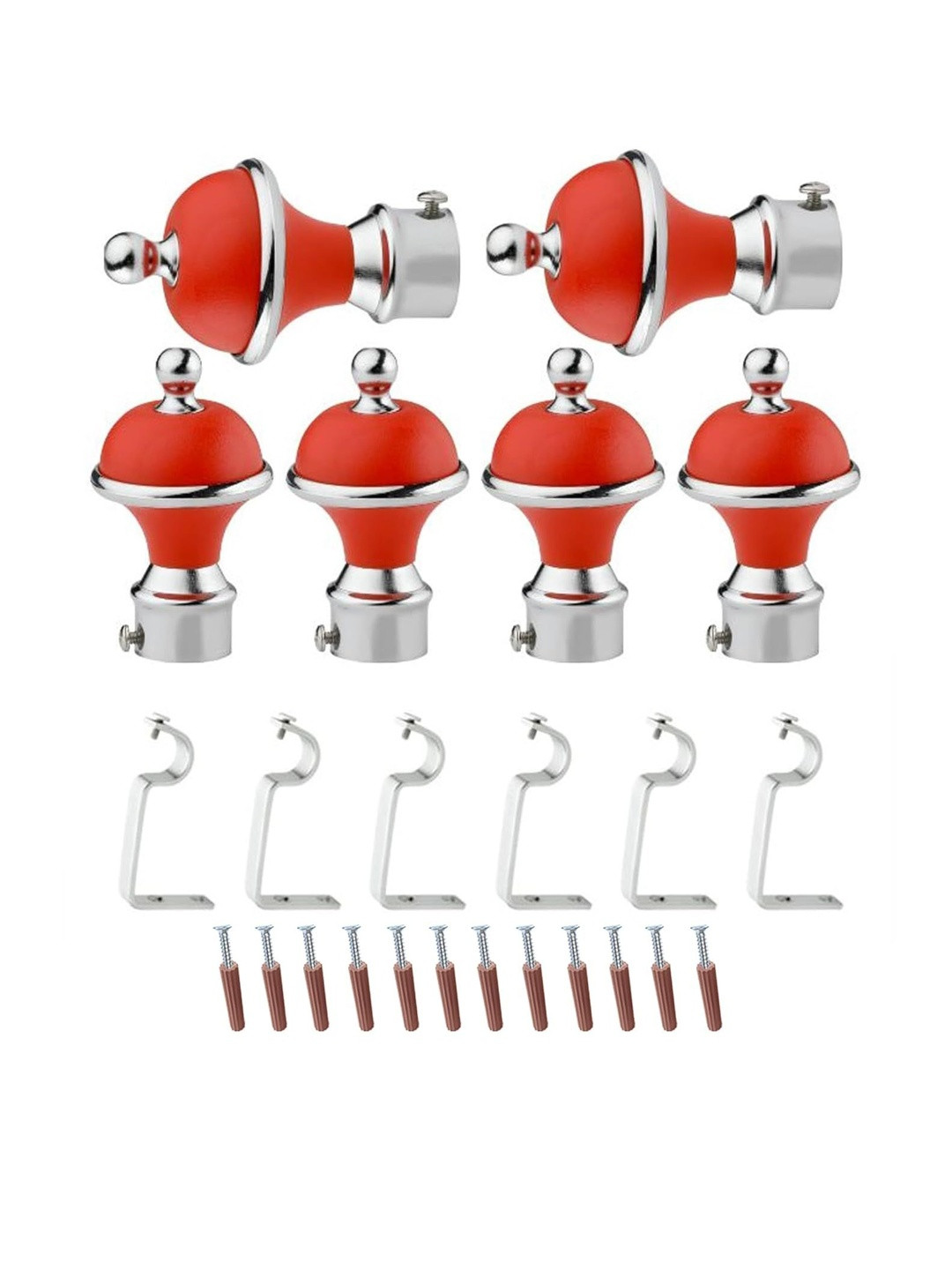 GLOXY Pack of 3 Stainless Steel Brackets Curtain Holder Accessories Set