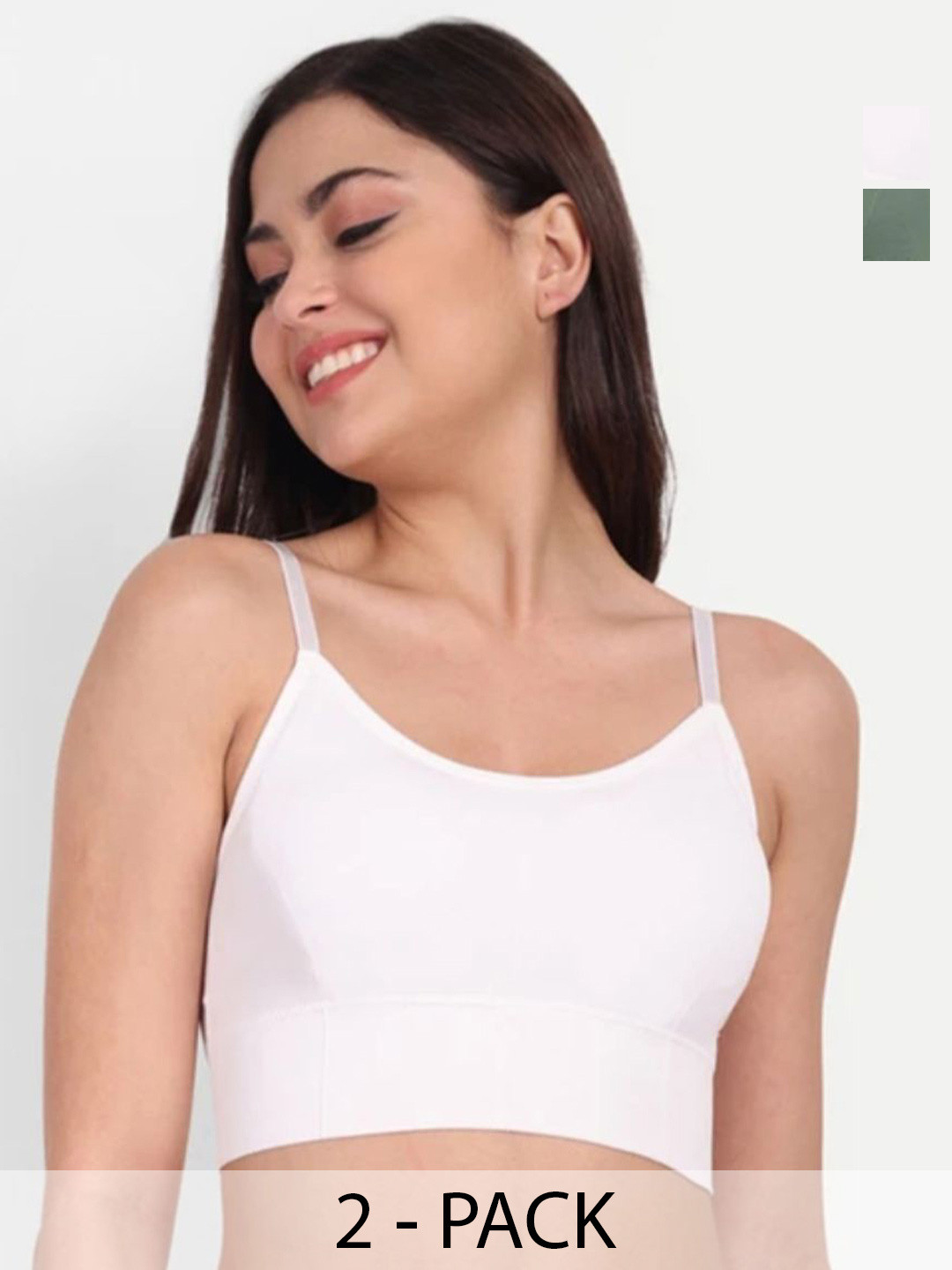 THE SHINE COLLECTION Women Pack Of 2 Solid Seamless Padded Full Coverage Top Bra