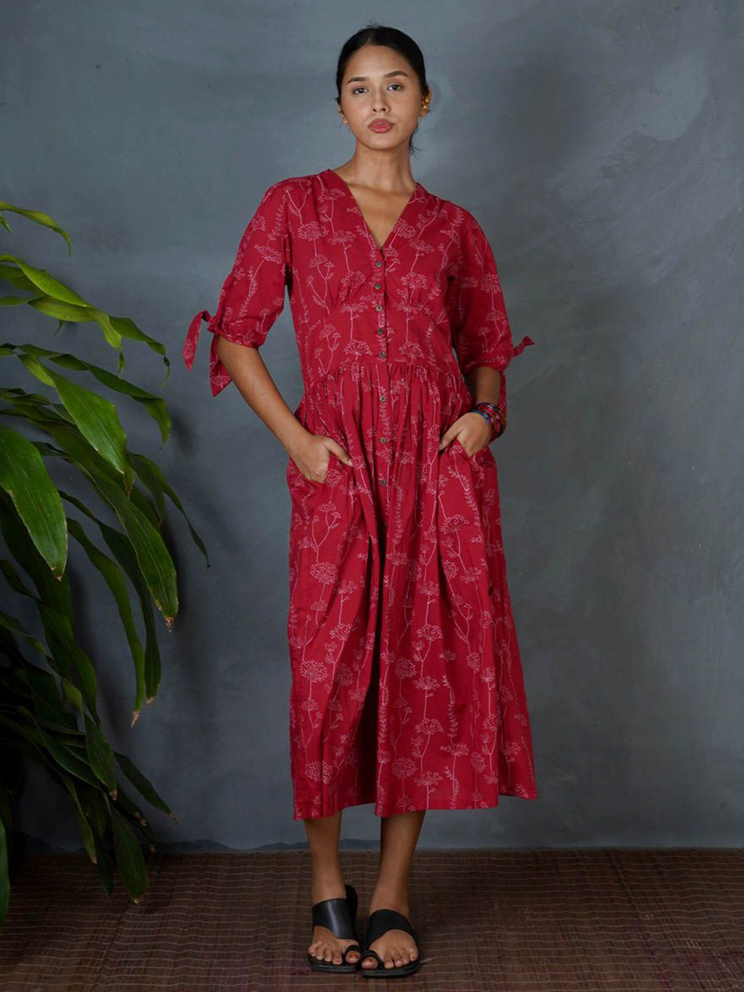 Chidiyaa MYA Saanjhika Hand Block Printed Midi Ethnic Dresses