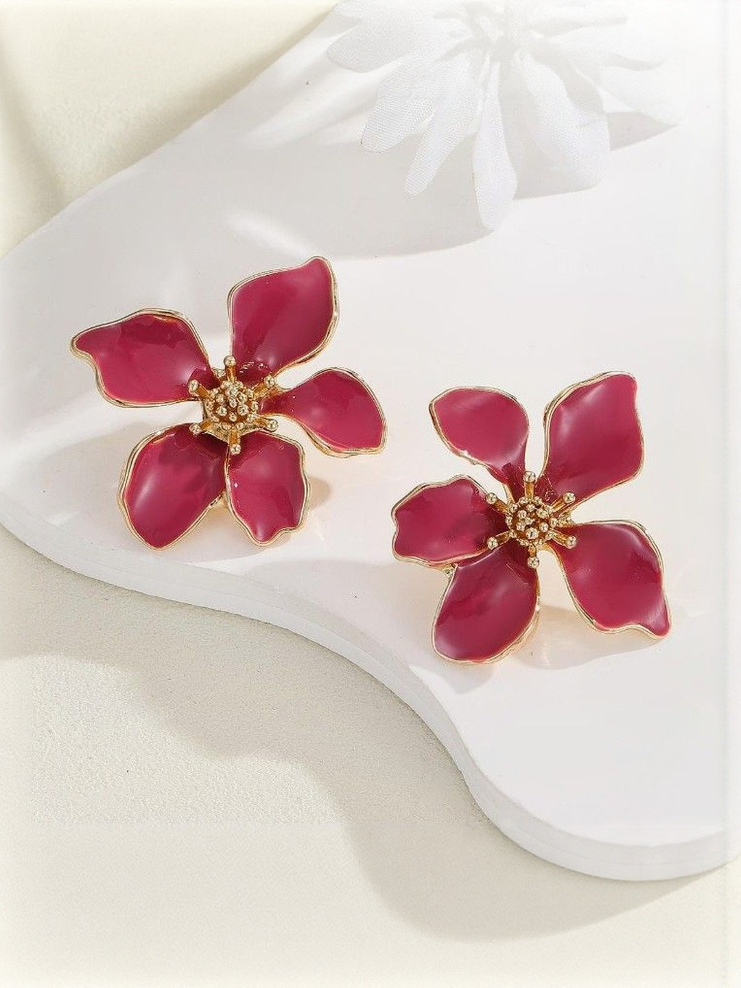 AKISON JEWELS Women Floral Studs Korean Earrings