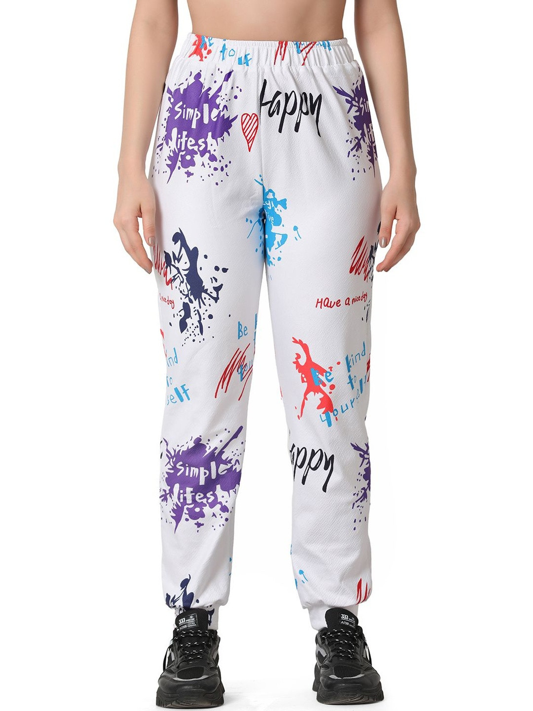 SZN Women Tie & Die Printed Mid Rise Track Pants