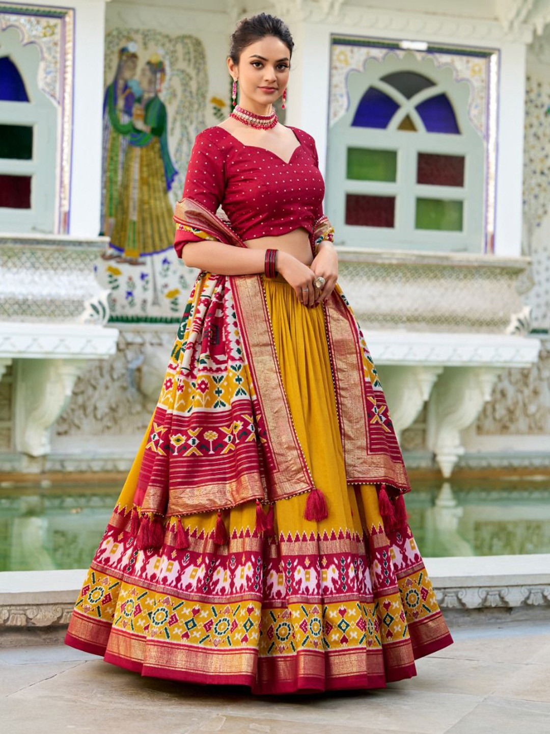 RUNAYA NX Printed Ready To Wear Lehenga & Unstitched Blouse With Dupatta