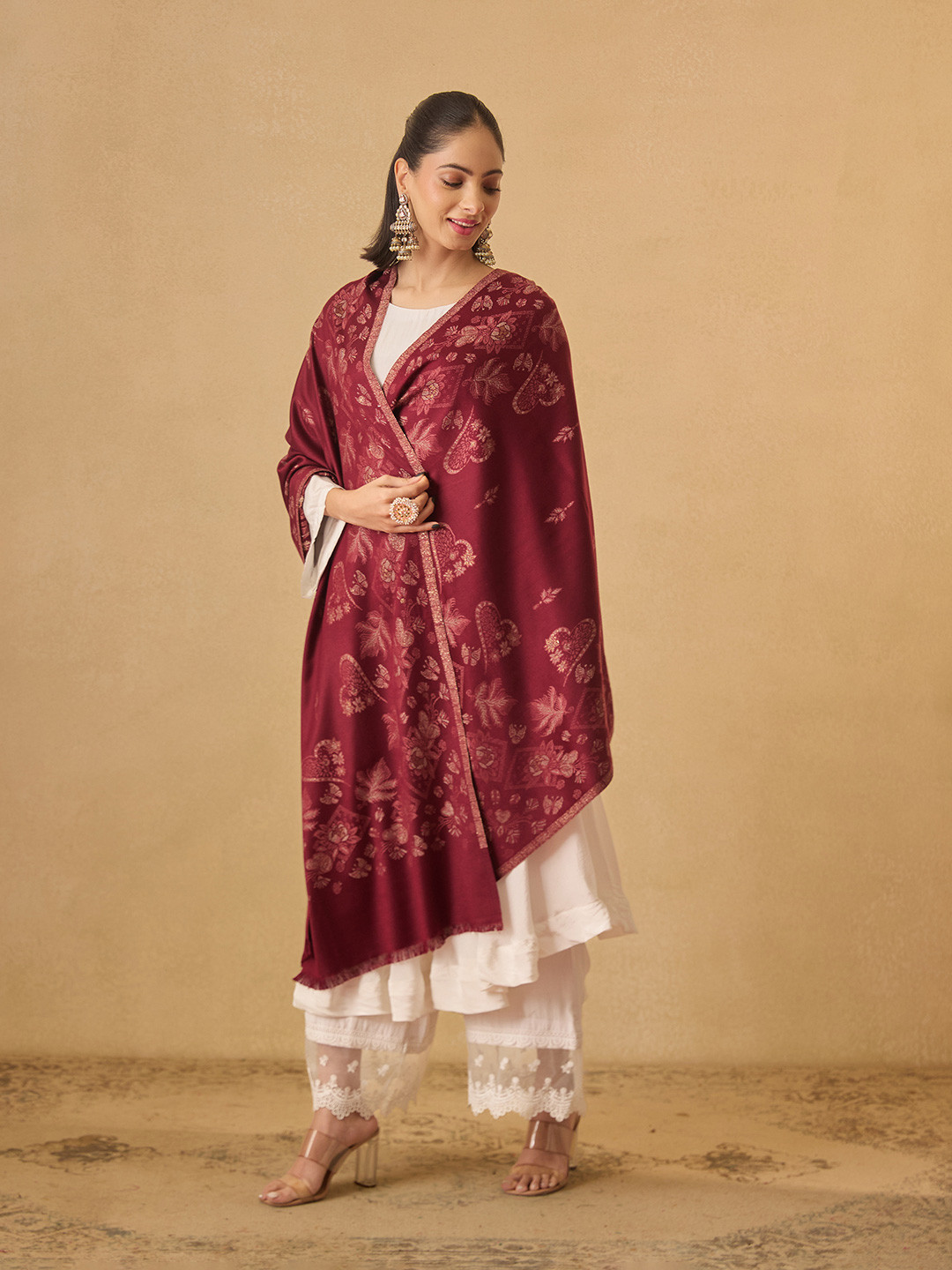 Pashmoda Women Eternal Blooms Kaani Woolen Stole