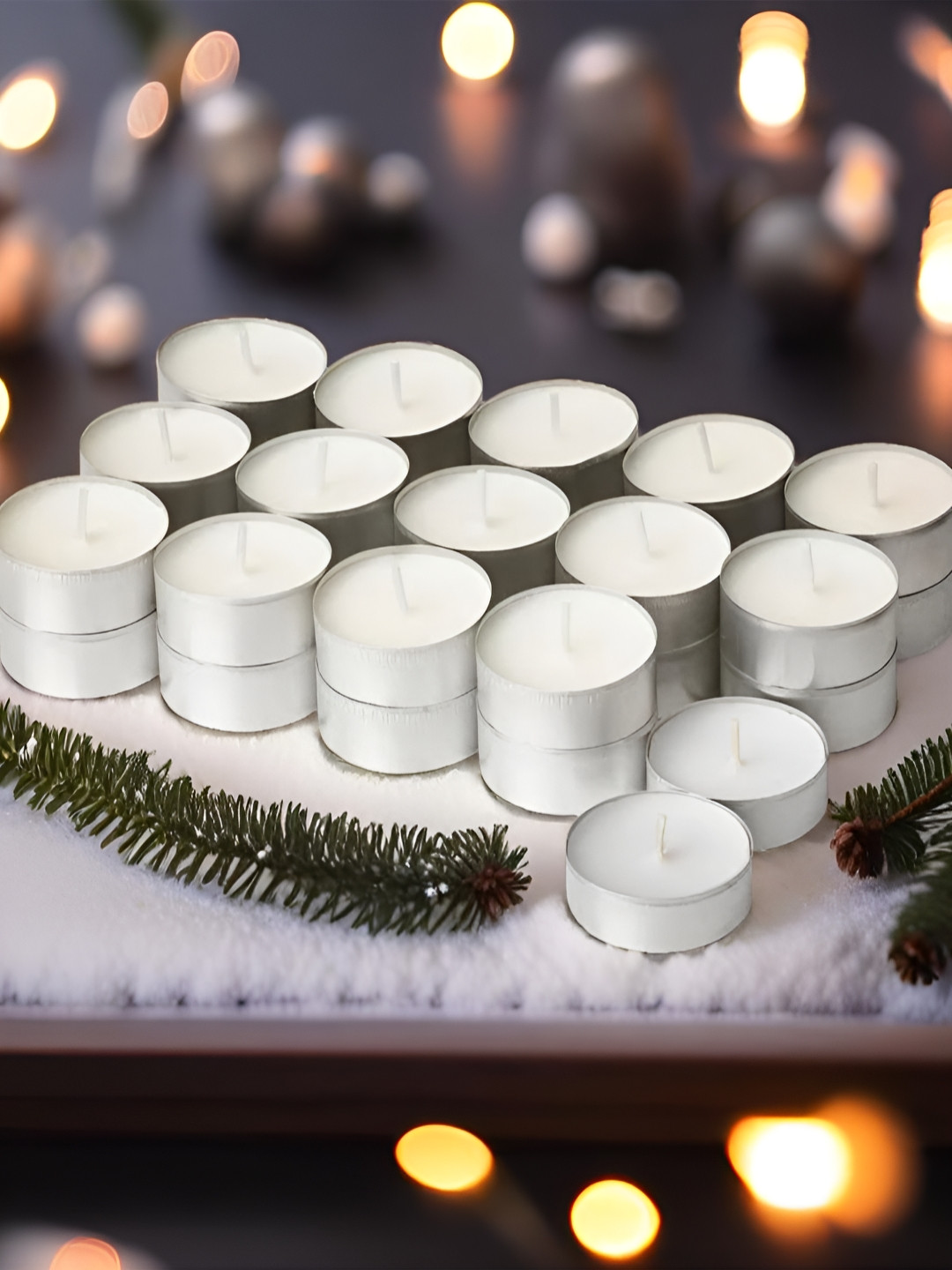 Aromatic Fables White 50 Pieces Warm Vanilla Scented Tea Light Candles