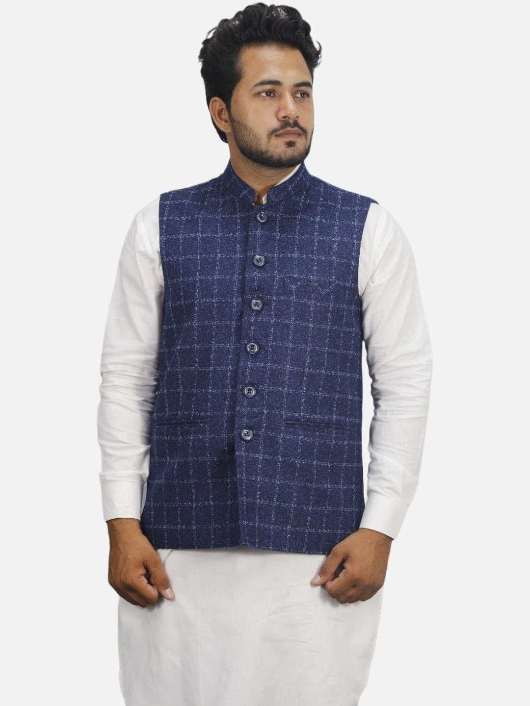 GARGIAN Master Cut Men Checked Ethnic Nehru Jackets