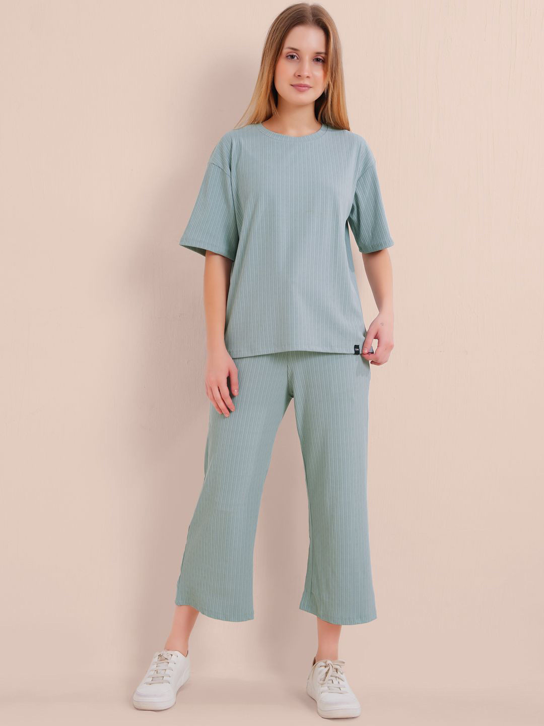 L&M Leisure and Moods Striped Relaxed Fit Top & Trouser Co-Ord Set