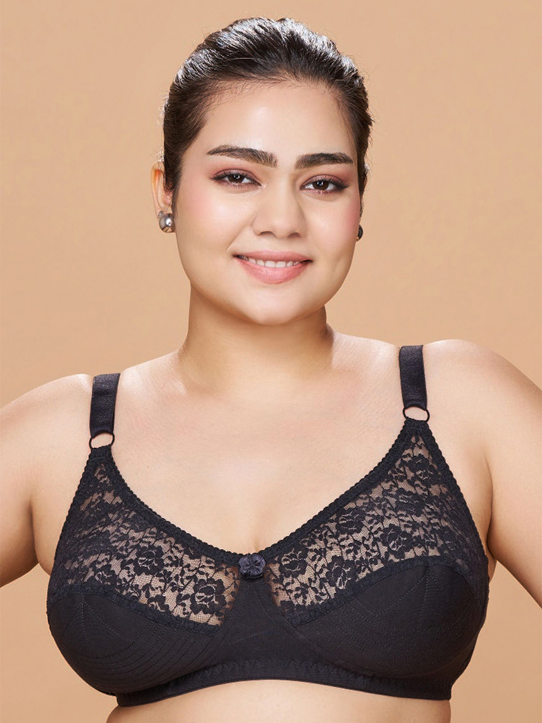 Sztori Women's Full Coverage Non Wired Lace Bra