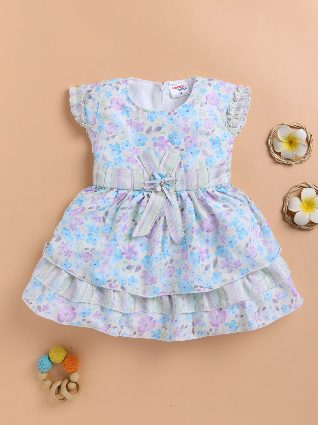 LACKii DOLL Girls Floral Print Fit & Flare Dress