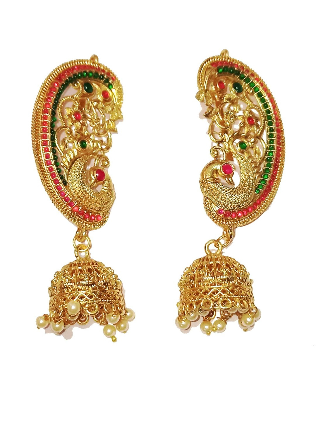 Adhira's Copper-Plated Metal Artificial Beads Earrings