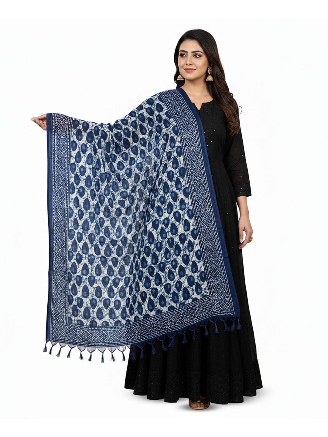 Traditions Bazaar Ethnic Motifs Batik Printed Art Silk Dupatta