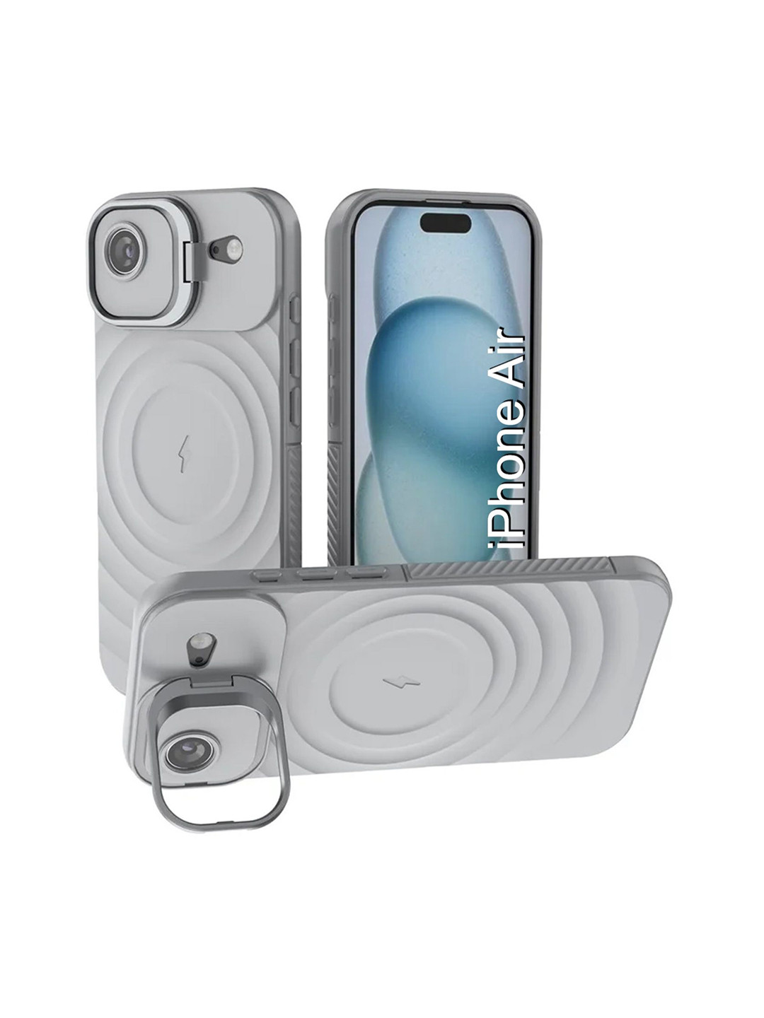 Luxury Kase Ripple Textured Rugged & Wireless Charging iPhone Air Back Case