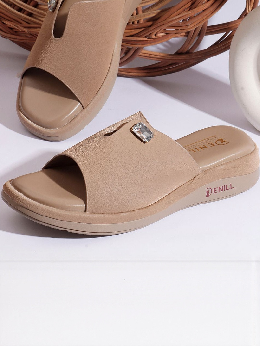 Denill Women Open Back Slip-On Platform Sandals