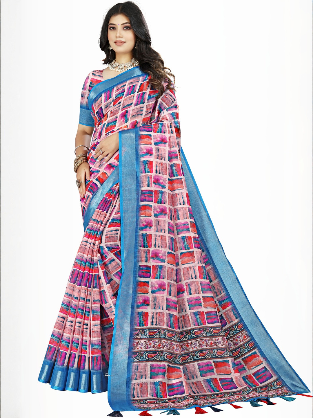J 6 DESIGNER Linen Blend Saree