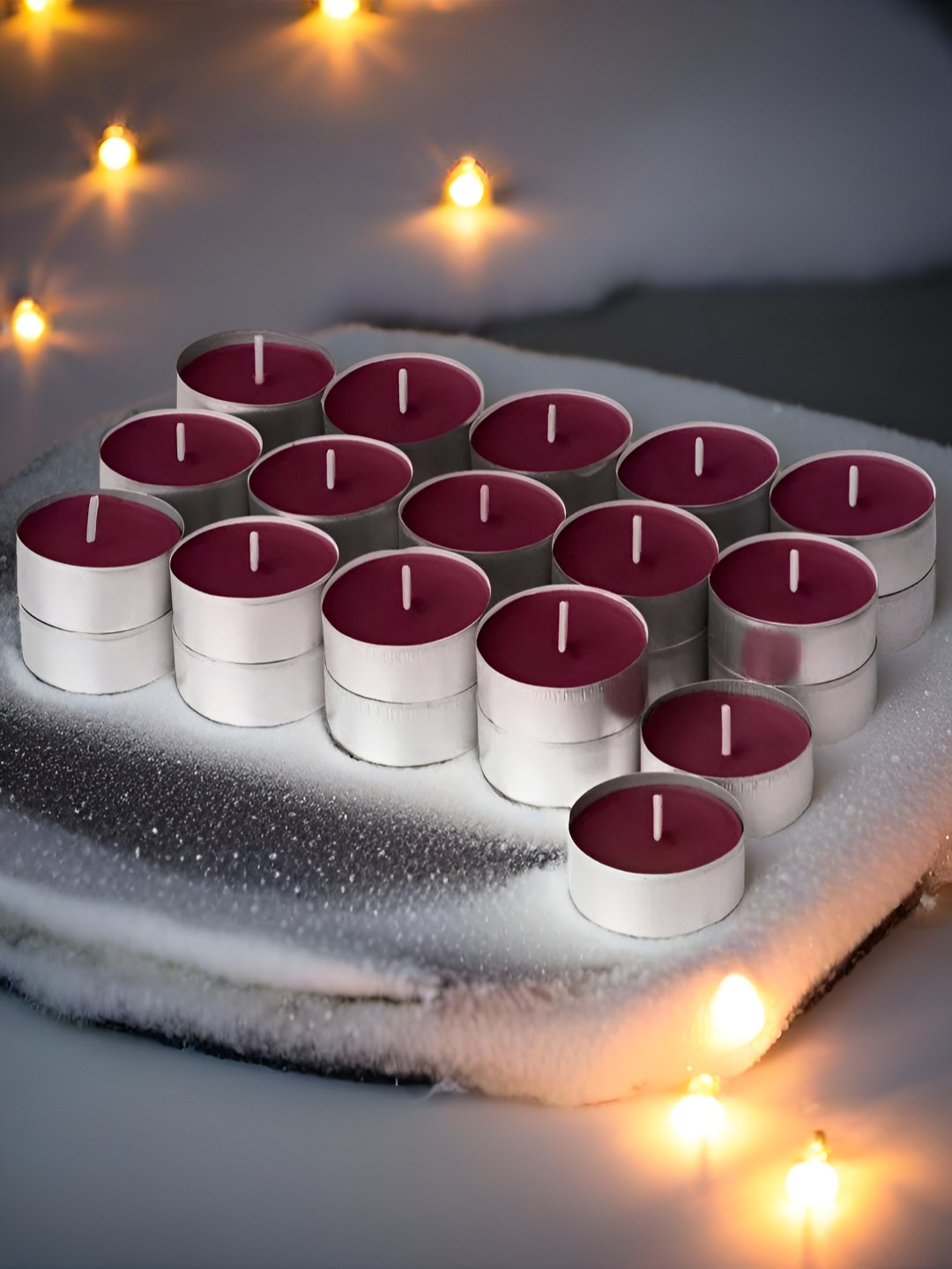 Aromatic Fables Red 50 Pieces Rose Fragrance Elegant Tea Light Candles