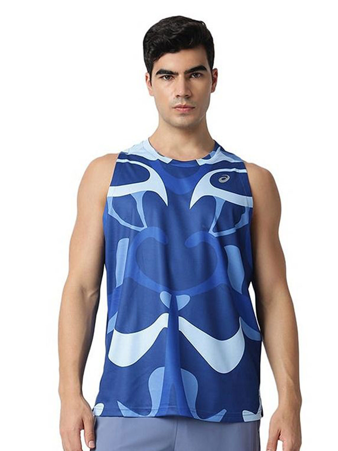ASICS Men Abstract Printed Round Neck T-shirt