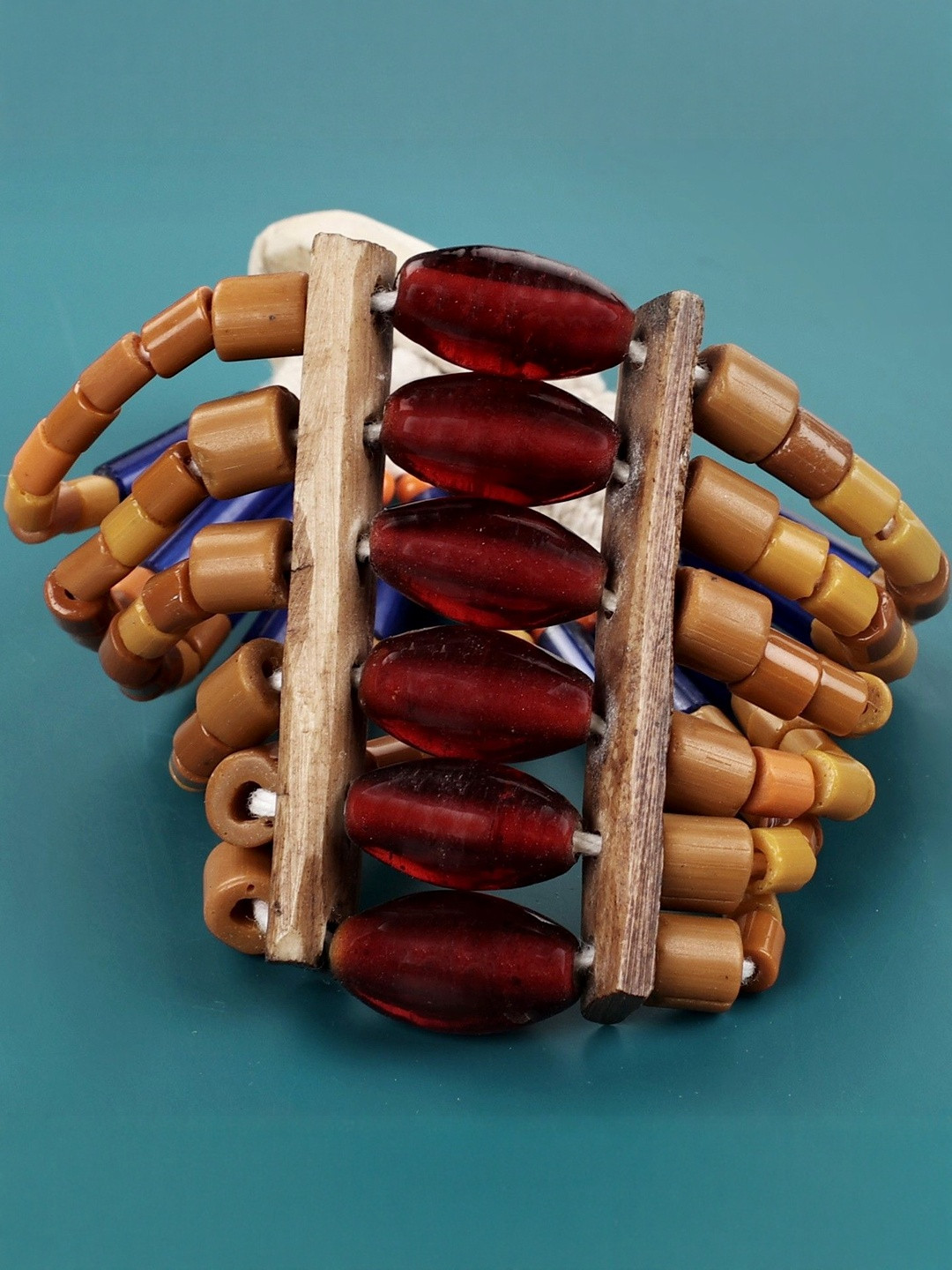 Exotic India Naga Women Wood Tribal Bracelet