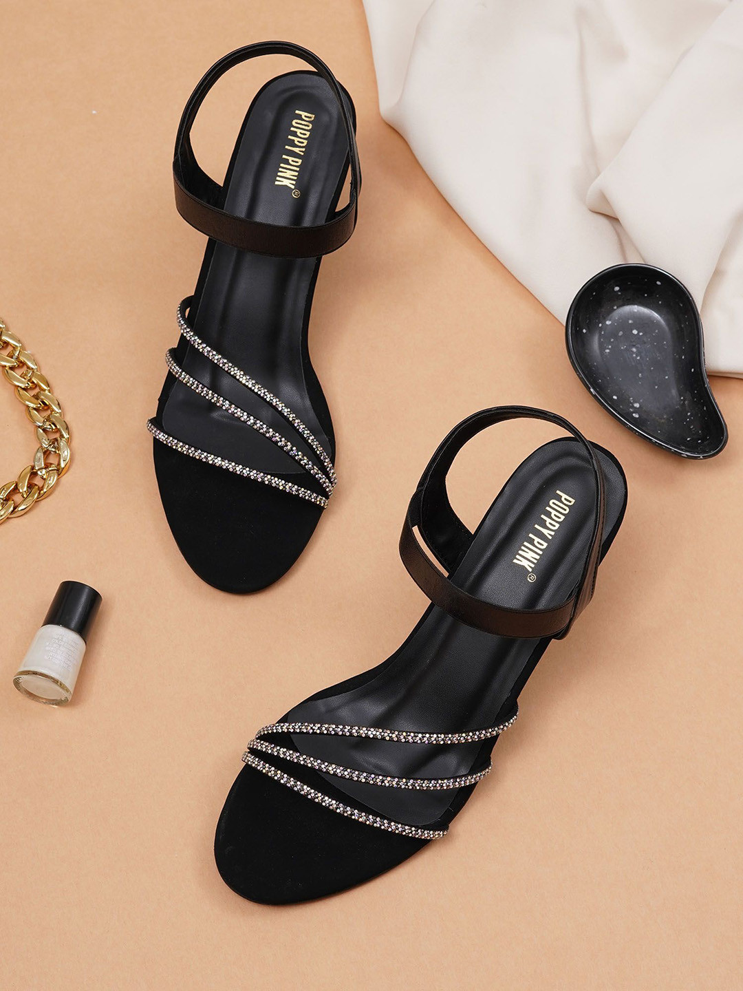 POPPYPINK Women Block Heel Sandal
