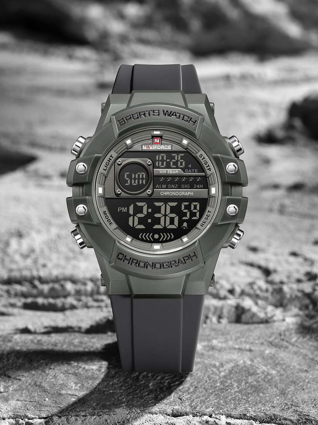 Naviforce NF6102 Men Dial & Straps Digital Chronograph Watch NF6102 GY-GY-GY