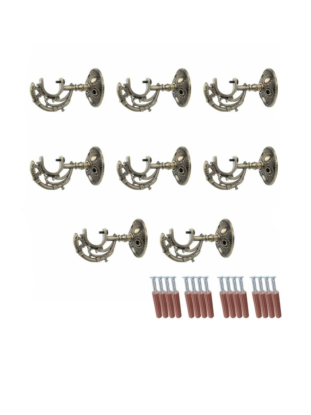 GLOXY 4 Pair Aluminum Antique Finish Curtain Brackets Holders