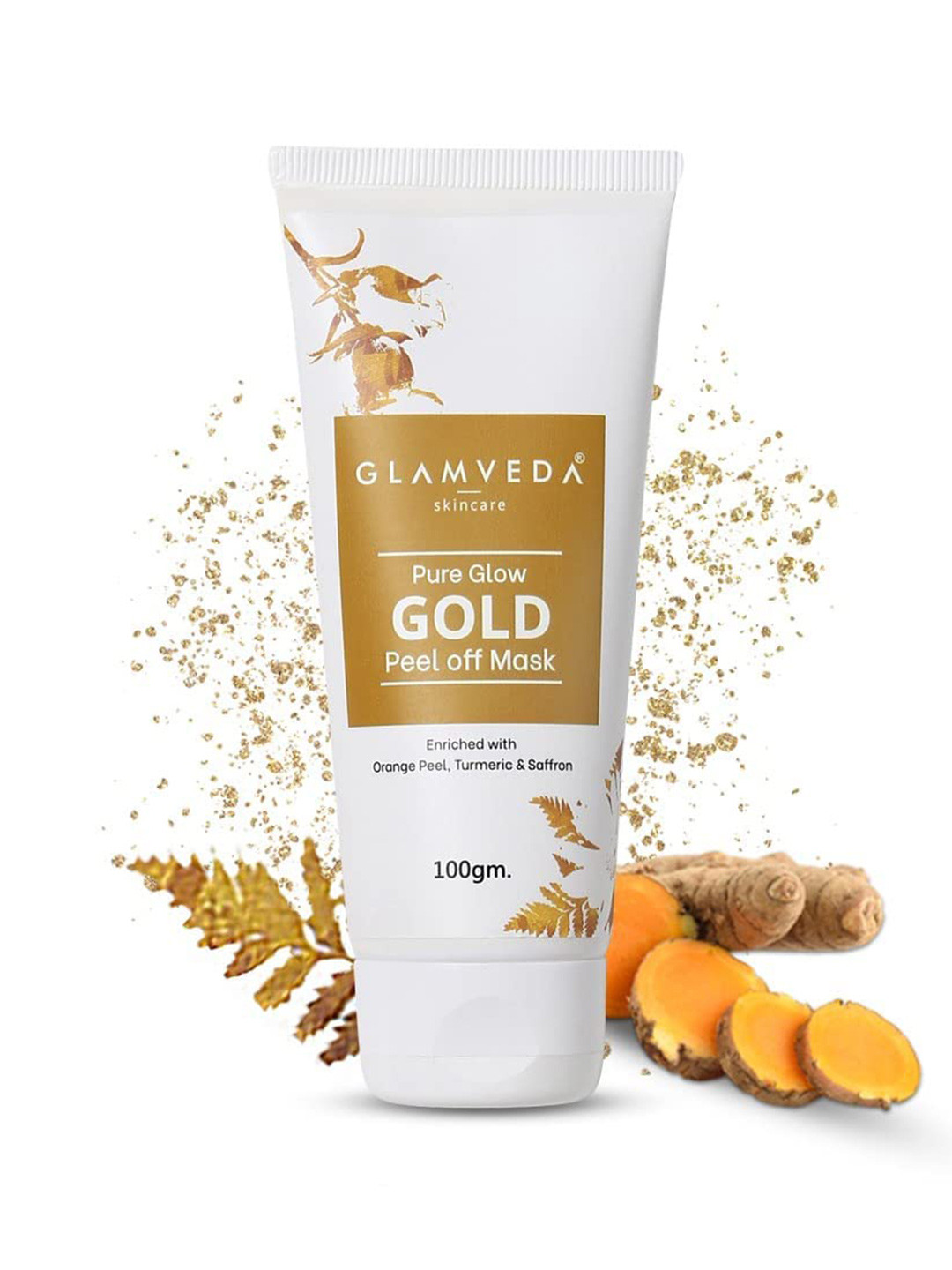 GLAMVEDA Pure Glow Gold Peel-Off Mask with Orange Peel & Turmeric - 100g