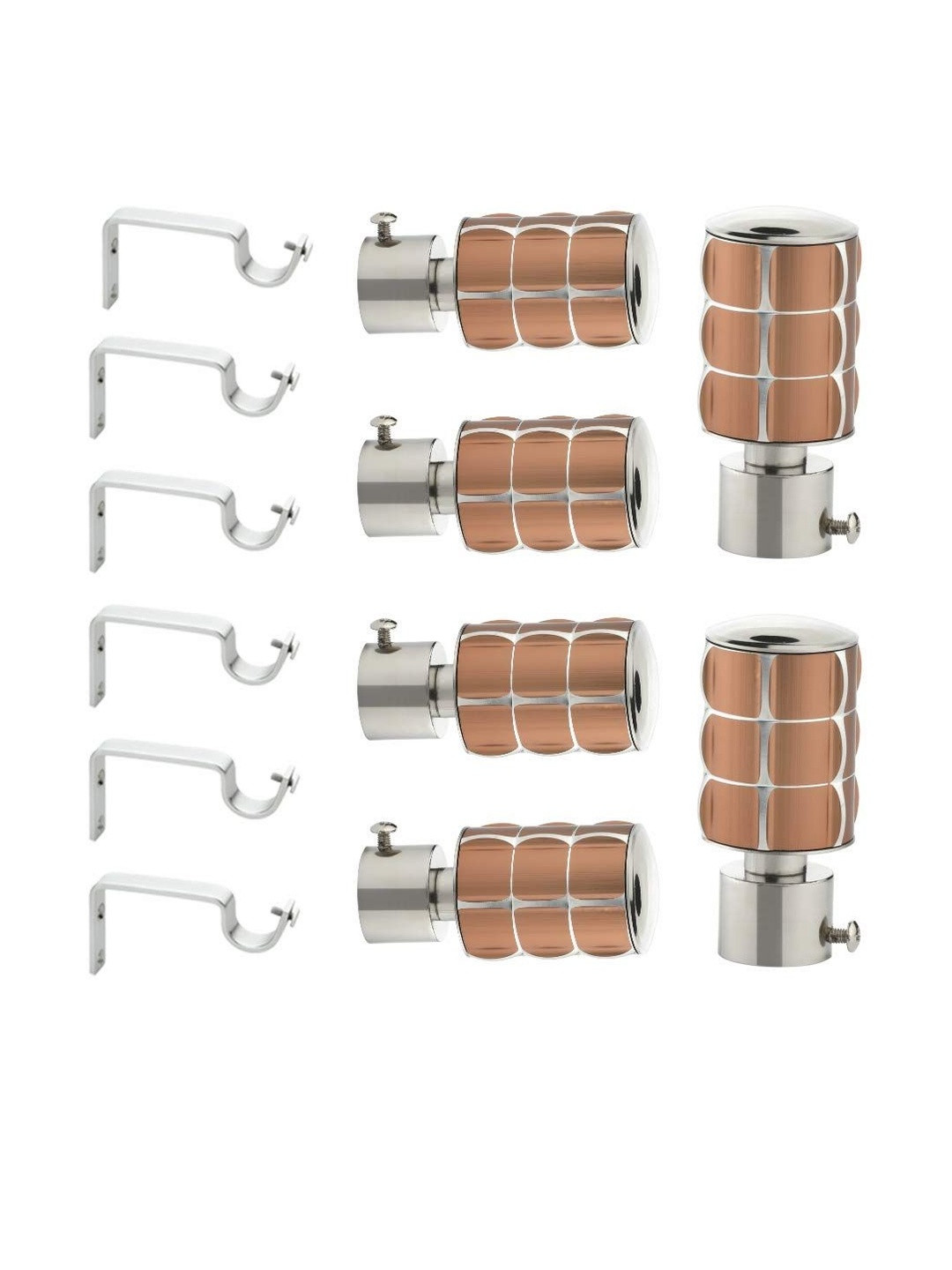 GLOXY Pack Of 6 Stainless Steel Curtain Rod Holder