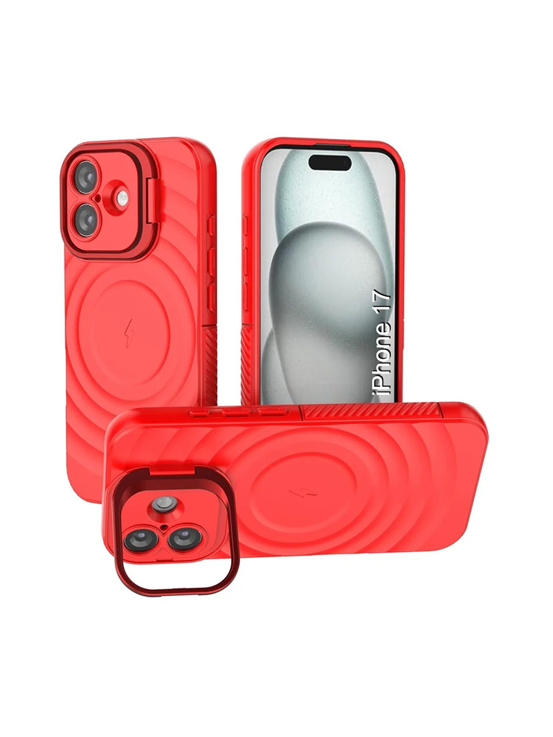 Luxury Kase Ripple Textured Rugged & Wireless Charging iPhone 17 Back Case