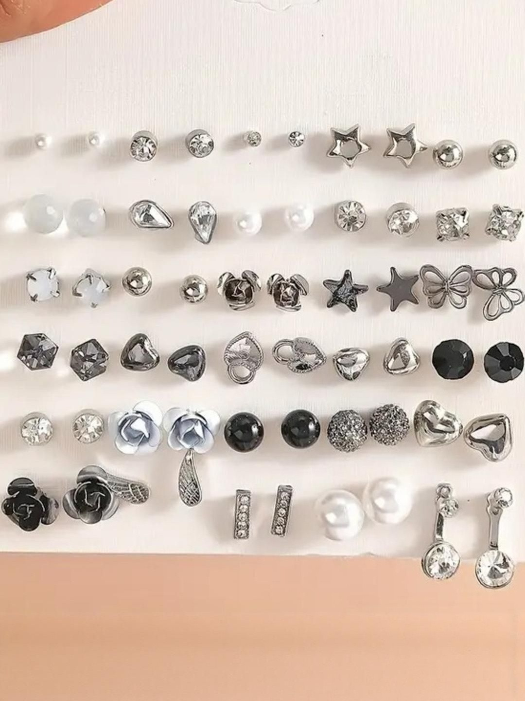 DressBerry Set Of 30 Contemporary Studs Earrings