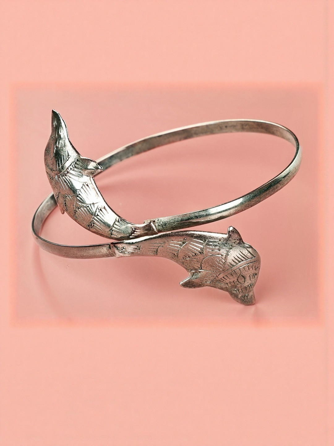 Exotic India Women Twin Dolphin Wrap Cuff Bracelet