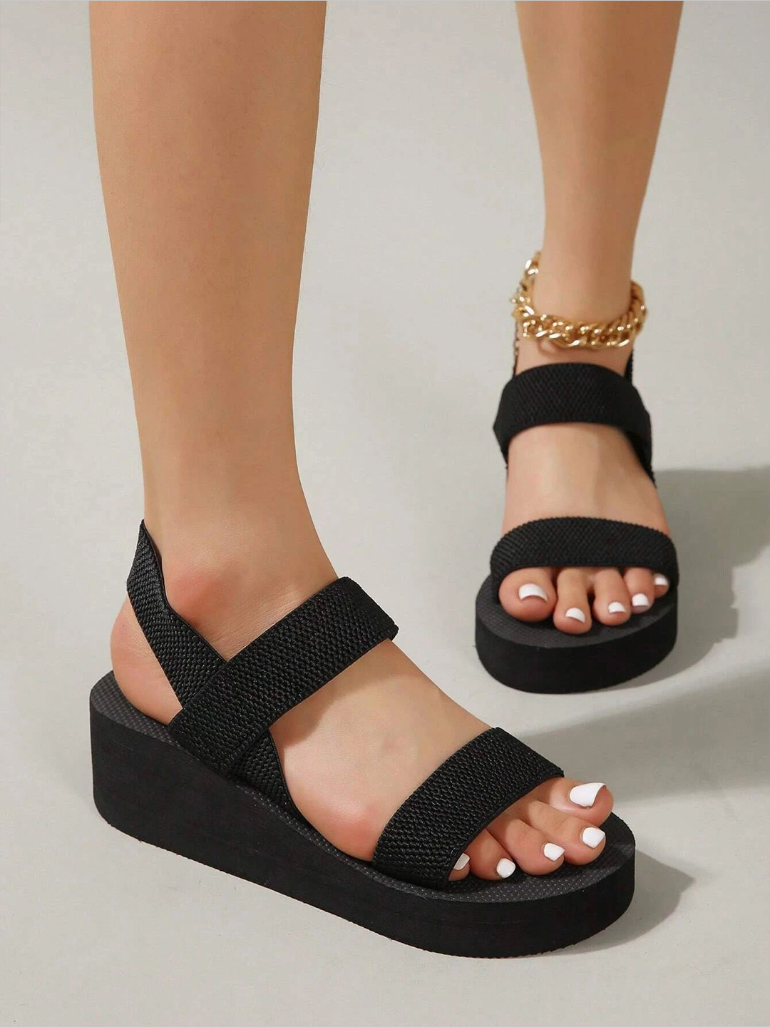 Deals4you Girls Open Toe Backstrap Regular Flatform Heels Sandals