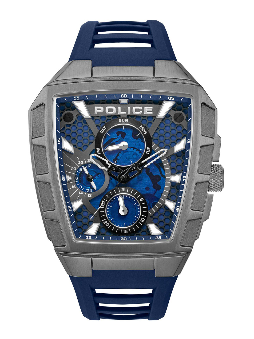 Police Men Rock Rebel Quartz Textured Dial & Bracelet Style Straps Watch PLPEWGQ0056806