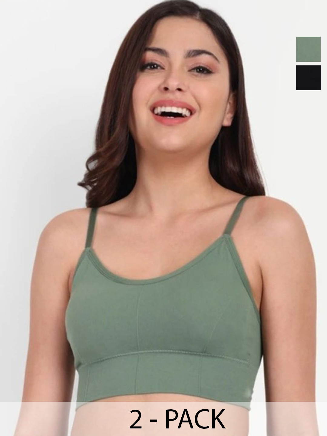 HD TRADERS HD Women Pack of 2 Solid Full Coverage Lightly Padded Seamless Beginners Bra