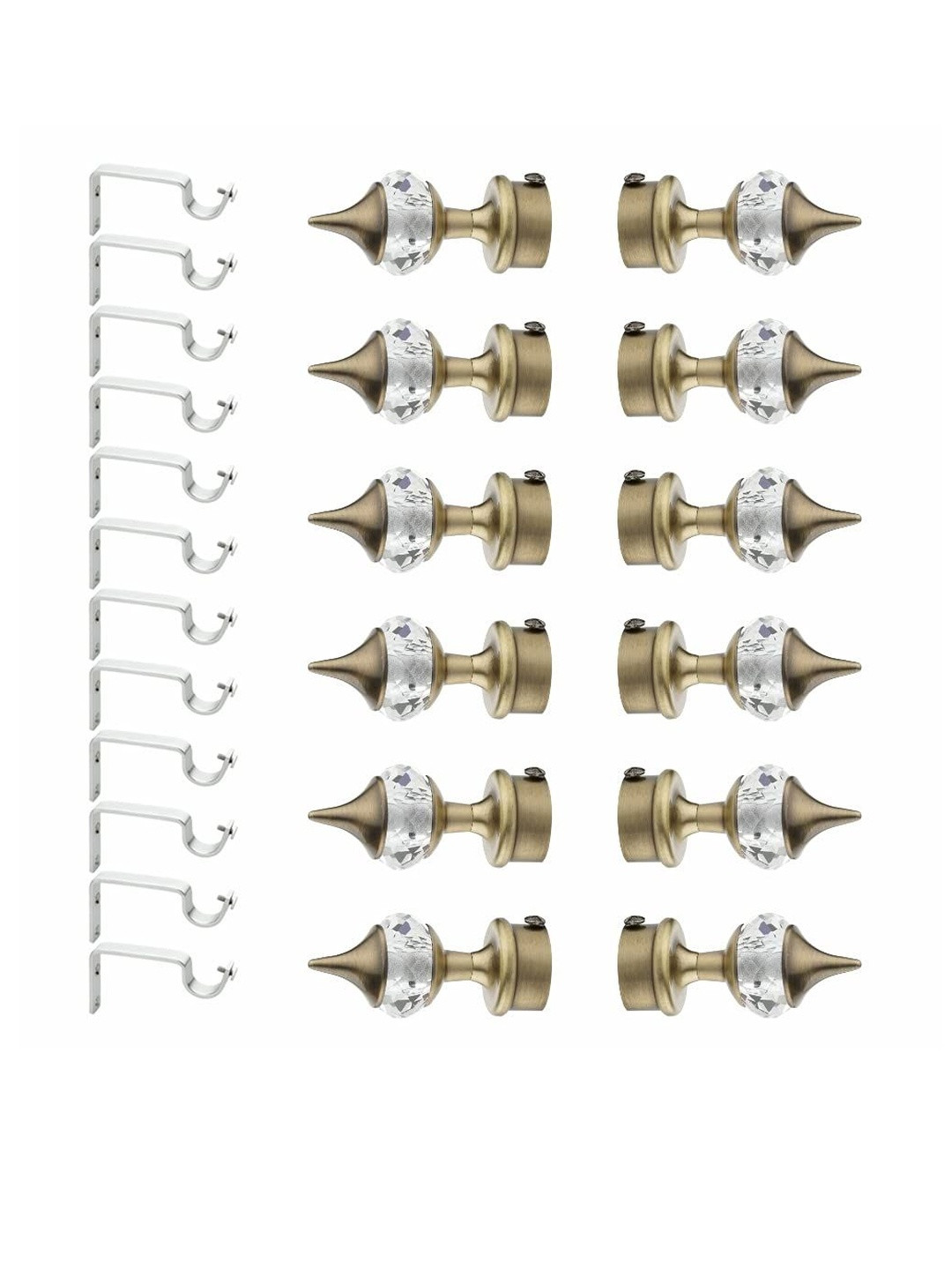 GLOXY Diamond-Shaped Curtain Brackets (12 Pairs)