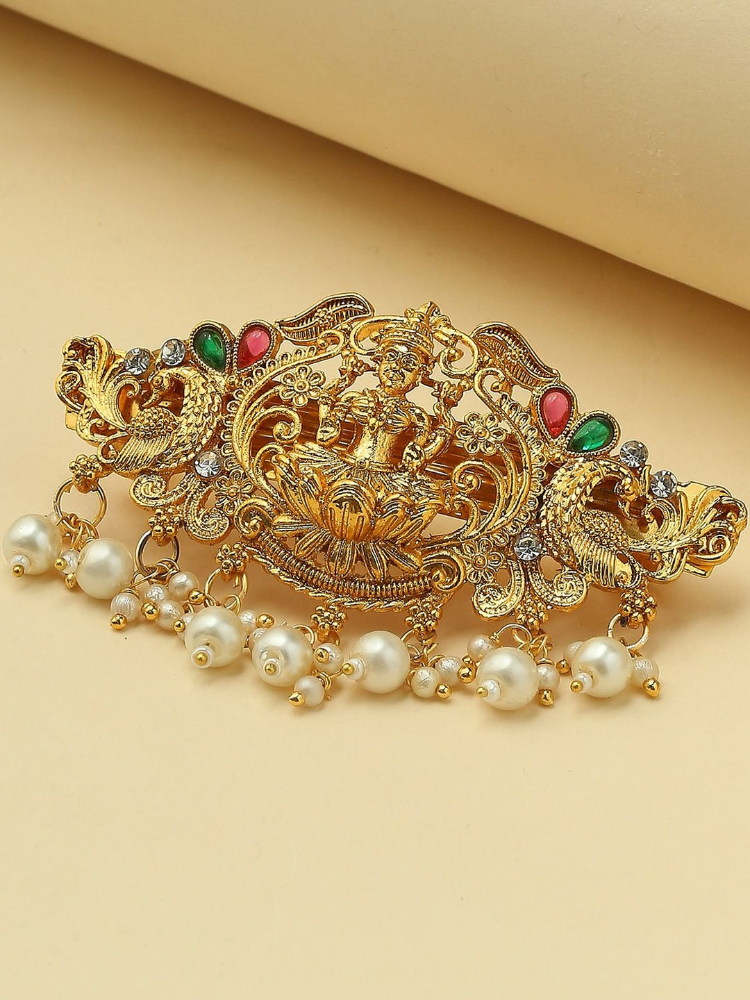 Anouk Women Embellished Laxmi Temple Design French Barrette