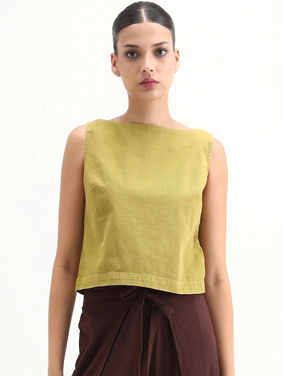 RAREISM Boat Neck Cotton Vest Top