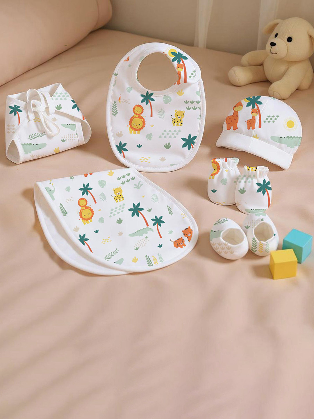 TIDY SLEEP Infants 7 Pieces Pure Cotton Baby Apparel Gift Set