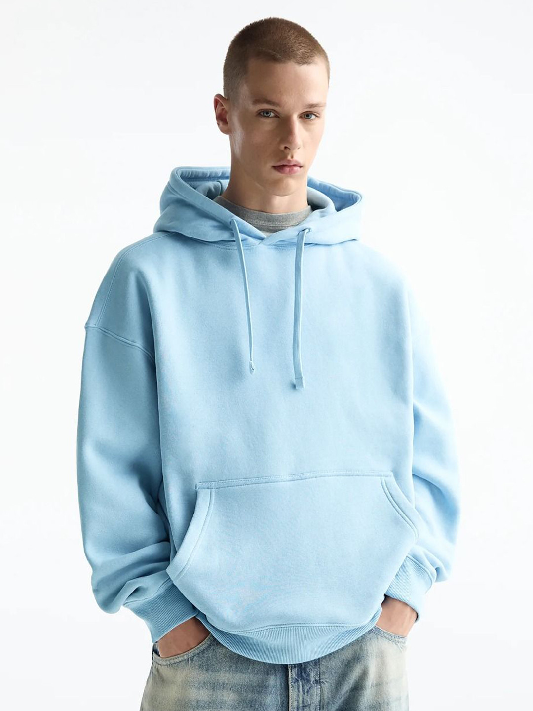MISCHIEF MONKEY Men Solid Long Sleeves Hooded Longline Sweatshirt