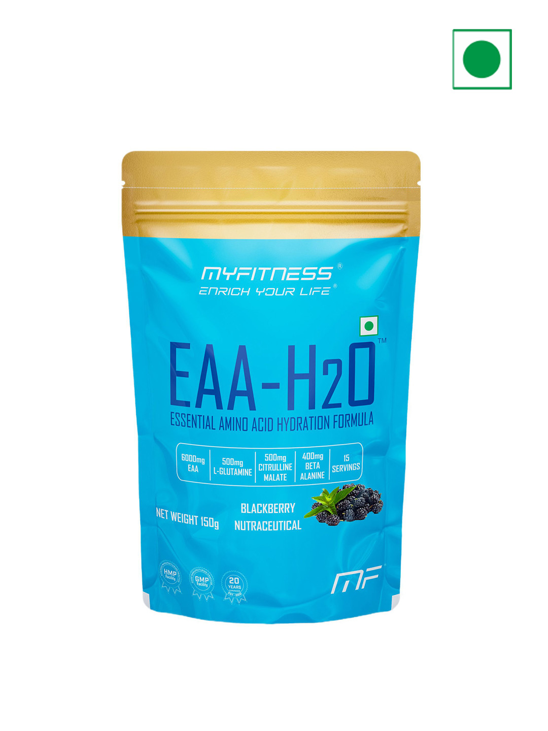Myfitness Unisex EAA-H2O Essential Amino Acid Hydration Formula-  150 g- Blackberry