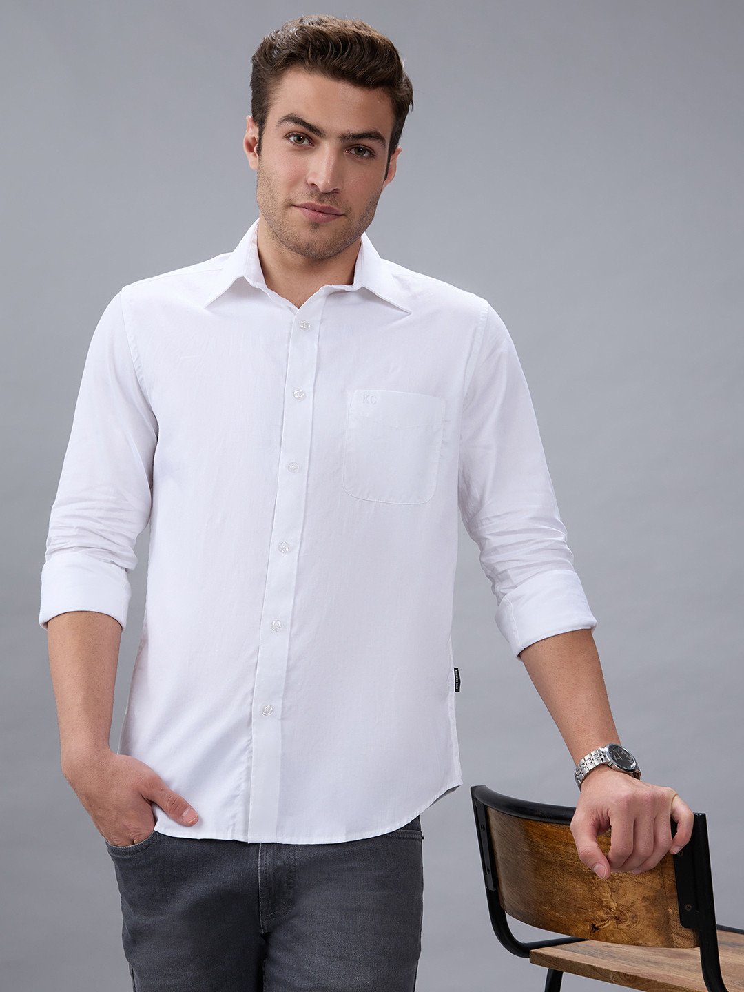 Kenneth Cole Slim Fit Long Sleeves Cotton Shirt