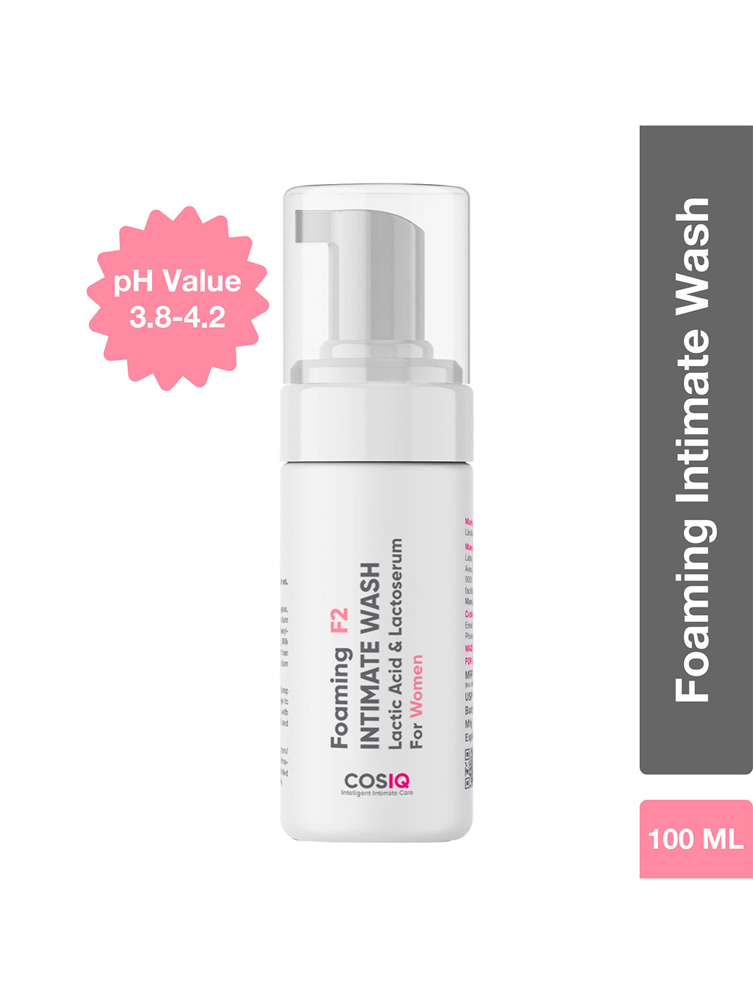 CosIQ Foaming F2 Intimate Wash For Women With Lactic Acid & Lactoserum - 100 ml