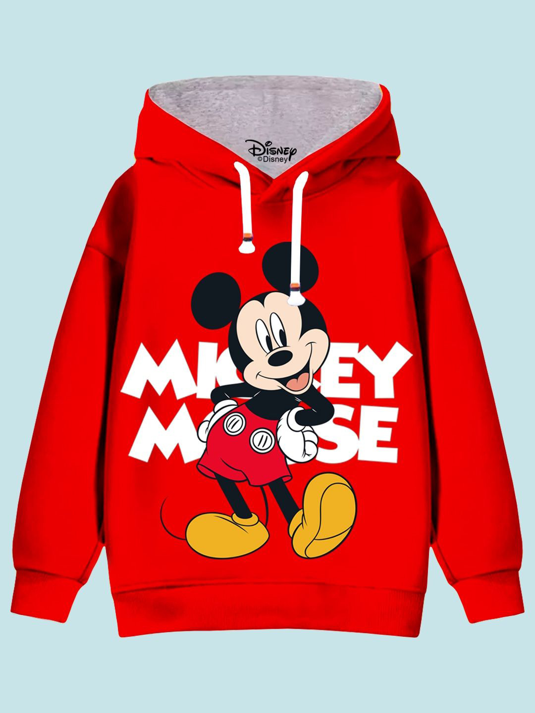 YK Disney Boys Printed Mickey Mouse Hooded Sweatshirt