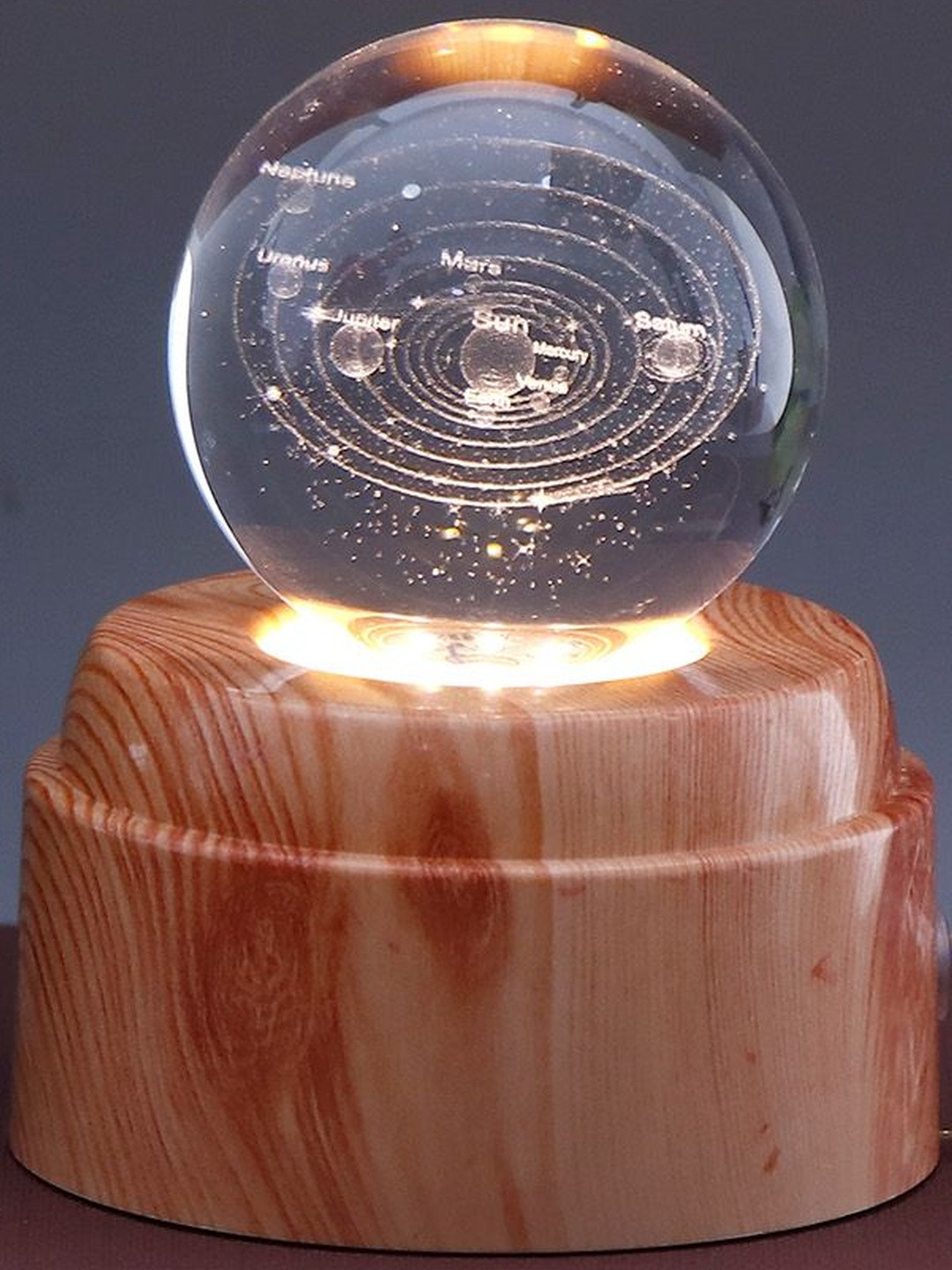 Archies White Universe Printed Glass Spherical Table Lamp