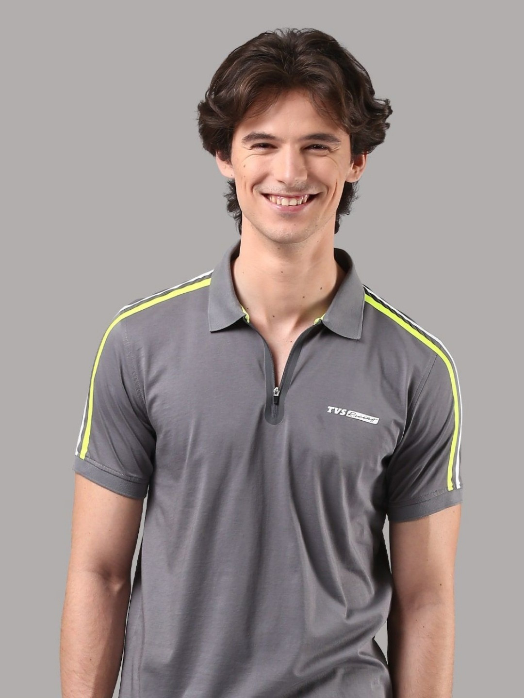 TVS Originals Racing Typography Printed Cotton Mercerised Polo Collar T-shirt